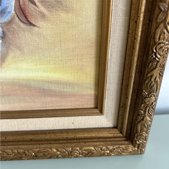 Vintage Gold Framed Floral Oil Paintings On Canvas - Picture 8 of 11